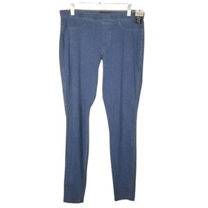 No Nonsense Womens Pull On Stretch Blue Leggings Jeans Size Large Soft High Rise